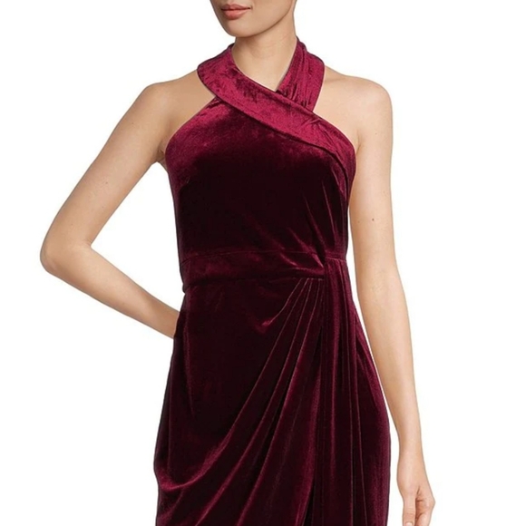 Belle Badgley MischkaJade Velvet Halter Neck Dress - Picture 3 of 8